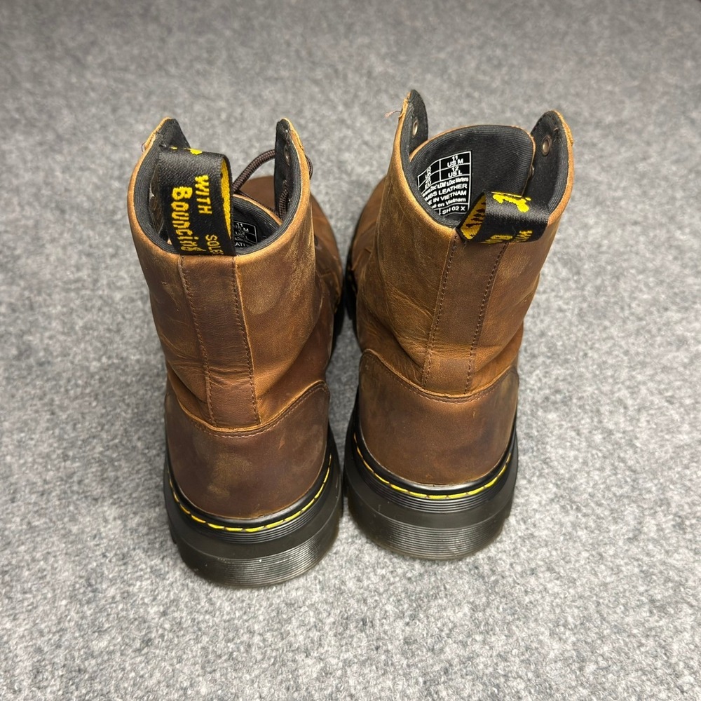 Dr. Martens Combs Leather 8-Eye Combat Boots Brown Crazy Horse Mens 11 Womens 12 - Picture 7 of 9